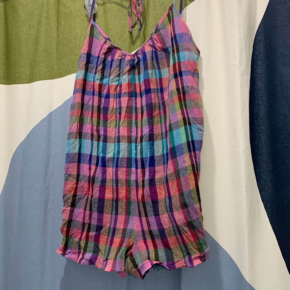 Urban outfitters plaid romper- M- NFS do not buy.